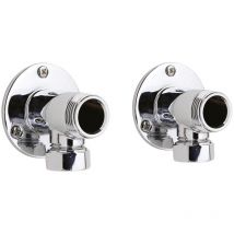 Ultra - Nuie Chrome Back Plate Elbow Unions - A312
