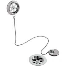 Synergy - Nuie Retainer Bath Waste with Overflow Brass Plug and Ball Chain - Chrome