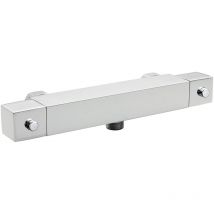 Ultra - Nuie Square Thermostatic Bar Shower Valve Bottom Outlet - Chrome
