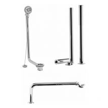 Ultra - Milano Select - Traditional Freestanding Roll Top Bath Waste&44 Shallow Seal Trap and Shrouds - Chrome