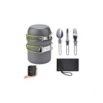 Ultralight Camping Ustensiles de Cuisine Ustensiles de Table en Plein Air Randonnée Pique-Nique Randonnée Camping Vaisselle Pot Pan 1-2 Personnes