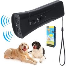 Ultraschall-Hundeabwehrgerät – Zweikanal – 3-in-1-Antibellgerät – Hundetrainingsgerät mit LED-Taschenlampe – Rapanda
