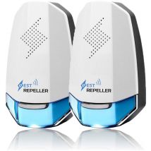 Pack of 2 Ultrasonic Mouse Repeller Professional Ultrasonic - Mice, Cockroaches and Insect Repellent - Combined power 20 W