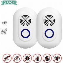 Naxunnn - Ultrasonic Rodent Repeller Electronic Rodenticide Insect Cockroach Pest Environmental Protection Natural Organic Rodenticide (2pcs)
