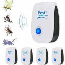 Wahaison - Ultrasonic Repellent, Ultrasonic Repellent For Rat, Spider, Mice, Ants, Cockroaches, Bed Bugs And Other Rodents (4 Units)