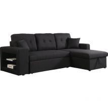 Habitat Et Jardin - Ecksofa reversibel mit Schlaffunktion 'Axel' - 3-Sitzer - Schwarz