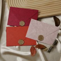 Kinsi - Umschläge- Umschlag 3 Farben + 10 Blatt Papier + 3 Stempel für Brandmalfarbe