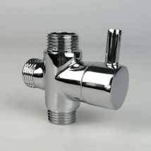 Umstellventil, männlich G1/2 Messing Wasserhahn T-Adapter Chrom Badezimmer Dusche Wasserhahn Zubehör Wasserumsteller 3-Wege-Stecker-Füllventil