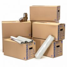 Kk Verpackungen - Umzugsset 1-2 Zimmer Wohnung Umzugskartons Packseide Luftpolsterfolie Klebeband