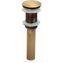 Un-Fendue Bassin évier Robinet Poussez Pop-Up Cliquez Clack Maker Bouchon Stopper sans débordement Fait (Antique Brass)