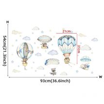 Ahlsen Un lot de Stickers muraux enfants-Decoration pour chambre de bébé motif Animaux montgolfières nuages- Autocollant mural