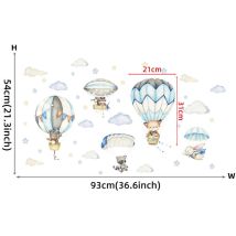 Leisei - Ahlsen Un Lot De Stickers Muraux Enfants-decoration Pour Chambre De Bébé Motif Animaux Montgolfières Nuages- Autocollant Mural