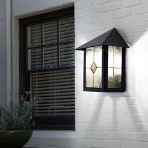 Applique éclairage extérieur spot en verre Tiffany déco lampe inox E27