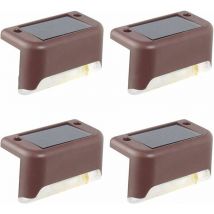 Un paquet de 4 lampes solaires pour terrasse(Lumière blanche froide), lampes de plafond étanches à led, lampes solaires pour terrasse en extérieur,