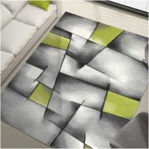 Merinos - Tapis salon et chambre 80x150 vert rectangle tissé motif géométrique bri 60