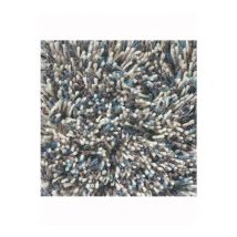 Tapis shaggy 160x230 turquoise fait main en laine rectangle motif uni flanca b