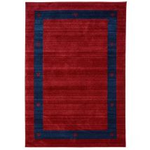 Tapis salon et chambre 120x180 rouge rectangle tissé motif simple CHOBAY 5