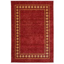 Unamourdetapis - Tapis salon et chambre 100x150 rouge rectangle tissé motif simple chobay 3