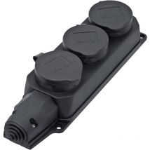 InterBär 9006-004.01 Steckdosenleiste 3fach Schwarz ohne Stecker 1 St.