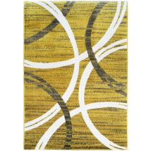 Thedecofactory - undergood archy - Tapis effet laineux motifs arches jaune et gris 160x230