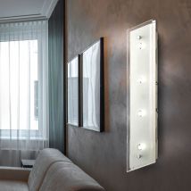 Applique murale led applique murale spot chambre lumière salon lampe, acier verre dépoli, 12W 840lm, LxH 48x8 cm