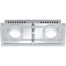 Plafonnier led applique de salon spot en verre argent 2 flammes Wofi 7475.02.01.0000