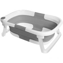 Une baignoire pour bébé pliable,Haloyo ,Antidérapant Baignoire Compacte pour BéBé Nouveau-né Enfants,63 x 43 x 20 cm,gris