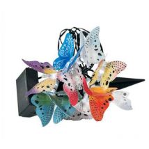 Lampes solaires led chaîne d'éclairage lumière extérieure papillons décoration colorée 10x, l 445 cm