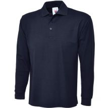 Long Sleeve Polo Shirt, Navy Blue, Mens (l) - Uneek