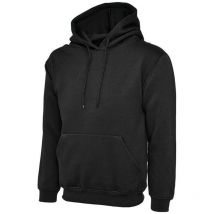 Uneek UC502 Classic Hooded Black Sweatshirts - Size XL