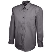 Uneek UC701 Long Sleeves Oxford Charcoal Shirts - Size 15.5in
