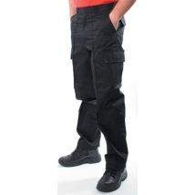 UC902 Men's Black 40R Cargo Trousers - Uneek