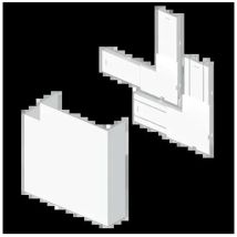 93224-2 U24X Angle Plat - 50 mm Hauteur x 150 mm Largeur - Blanc - Unex