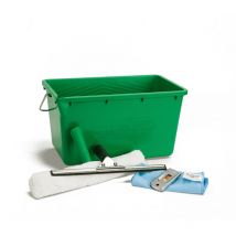 Unger - pro juego completo 5 en 1 (incluye lavadora, limpiacristales, paño de microfibra, rascador de seguridad, cubo de 18 l, para limpieza