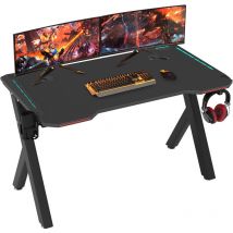 Unho - Scrivanie Gamer Postazione Gaming 100x60cm Scrivania Gaming con Led rgb Gaming Table Desk Scrivania pc Gaming con Portabicchieri e Gancio per