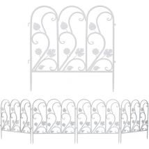 Unho - Gartenzaun aus Eisen, 5er Set Zaunstecksystem, Beetzaun Teichzaun Vorgartenzaun Dekozaun, HxB: 62 x 59.5 cm, weiß