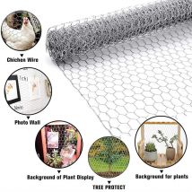 Grillage à Poule 1m x 25m Grillage Clôture Rigide pour Jardin Poulailler Voliere Clapier Maille pour Enclos d'Animaux Plantes - Unho