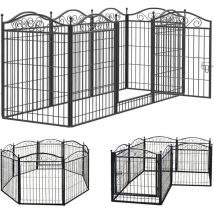 Recinzione Recinto per Cani Box per Cani Esterno Interno in Metallo per Cane Cucciolo Coniglio Grande 8 Pannelli