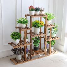 Unho - Soporte para Plantes de Madera Estantería para Macetas Decorativa Interior Exterior