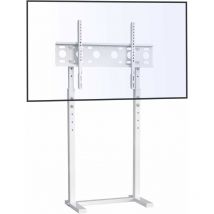 Supporto tv da Pavimento Bianco Porta tv da Terra per 32-65 Pollici Verticale Universale Altezza Regolabile Max vesa 600x400mm