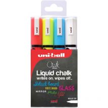 Uni-ball - Chalk Marker Bullet Tip Medium Assorted Colours (Pack 4)