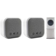 Uni-com - 98476 98477GB W96001 Portable and Plug-In Door Chime Set White UNC68440