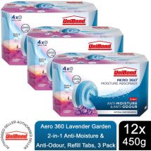 Unibond - aero 360 Moisture Absorber Lavender Garden Refill Tab - 12 x 450g