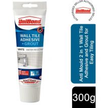 Unibond - Anti Mould 2 in 1 Wall Tile Adhesive and Grout for Easy Tiling, 300 g