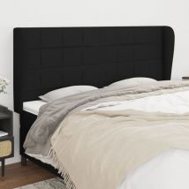 VidaXL Testiera ad Orecchio Nera 163x23x118/128 cm in Tessuto