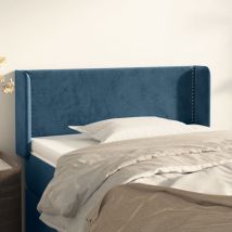 Furniture Limited - Testiera ad Orecchio Blu Scuro 83x16x78/88 cm