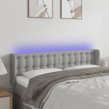 Furniture Limited - Testiera Grigio Chiaro a led 147x16x78/88 cm