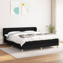 Furniture Limited - Giroletto a Molle con Materasso Nero 180x200