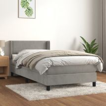 Furniture Limited - Giroletto a Molle con Materasso Grigio Chiaro