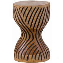 Massivmoebel24 - Tabouret en racine de teck naturel brun et noir unika 101